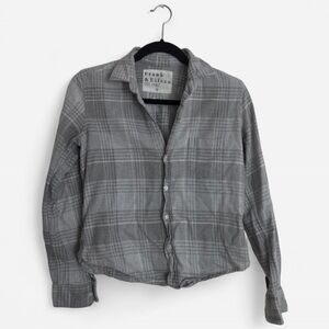 Frank & Eileen Barry Italian Cotton Flannel Shirt Grey Plaid